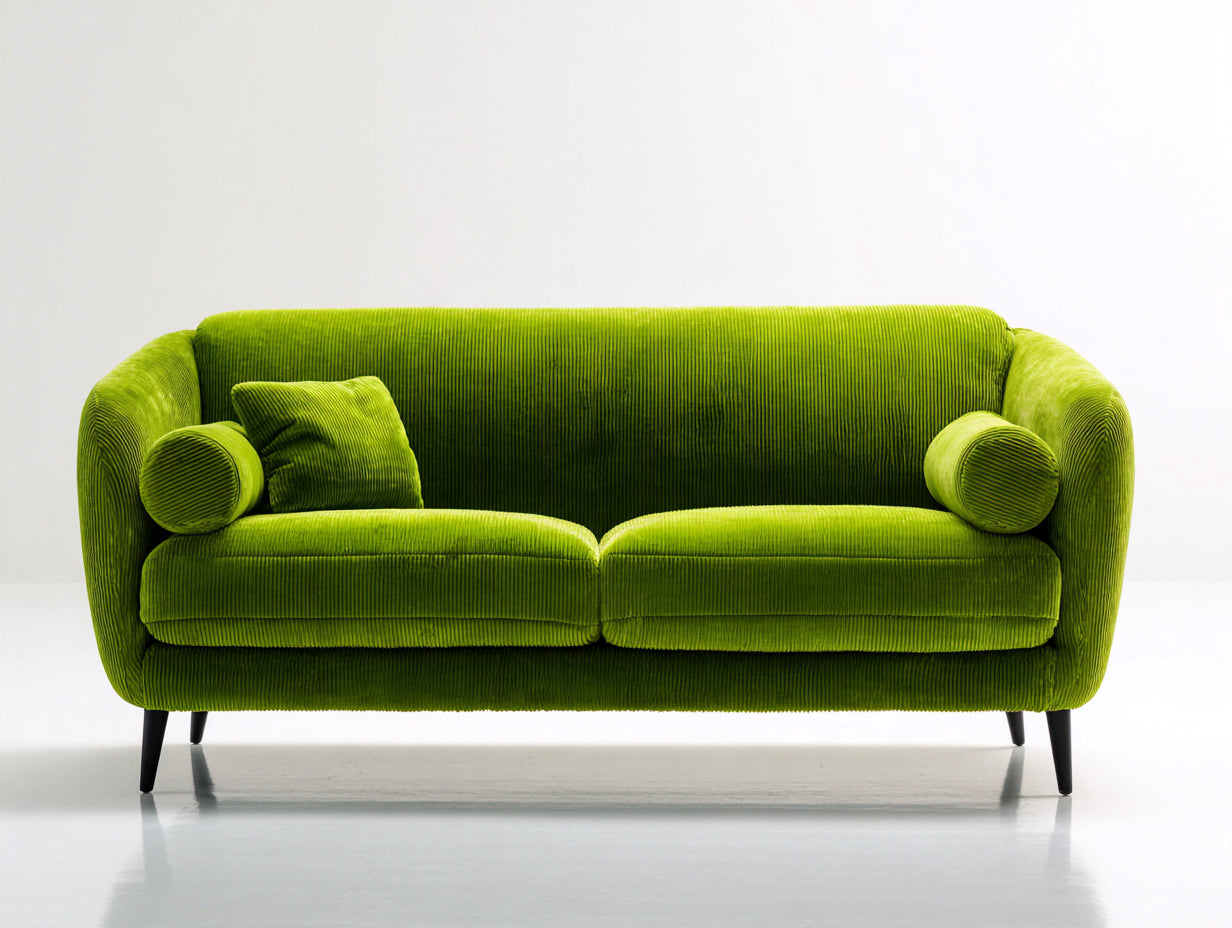 Zweisitzer Sofa aus Cordstoff 198 x 86 x 82 cm - Grün - Modernes Sofa für das Wohnzimmer