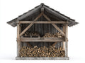 Kaminholzregal aus Massivholz 220 x 85 x 230 cm - Naturbraun - Rustikales Design mit Satteldach