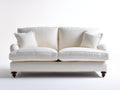 Zweisitzer Sofa Stoff gepolstert 190x90x82 cm - Cremeweiß - klassisches Design für Wohnzimmer