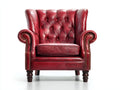 Sessel Kunstleder 90x92x105 cm - Rot - Chesterfield Ohrensessel mit Ziernägeln