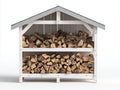 Kaminholzregal Holz 170x55x160 cm - Weiß-Anthrazit - für Garten und Terrasse - überdachtes Design mit 2 Ebenen