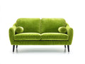 Zweisitzer Sofa Cordstoff 170x88x82 cm - Grün-Schwarz - modernes Sofa mit abgerundeten Armlehnen