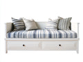 Schlafsofa Holz 200x90x82 cm - Weiß-Blau - mit 2 Schubladen im Landhausstil