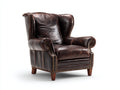 Sessel Lederoptik 88x85x105 cm - Dunkelbraun - klassischer Ohrensessel mit Ziernägeln
