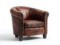 Sessel Lederoptik 82x78x76 cm - Cognacbraun - klassischer Clubsessel mit Ziernägeln