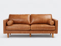 Zweisitzer Sofa aus Kunstleder 205 x 90 x 84 cm - Cognacbraun - Modernes Design