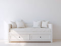 Schlafsofa Holzwerkstoff 205x92x82 cm - Weiß - mit 2 Schubladen für Gästezimmer